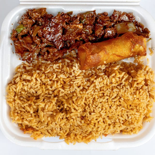 Mongolian Beef Platter.